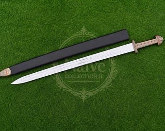 Handmade Viking Age Sword Replica - Runic Engraved Blade - Intricate Norse Hilt