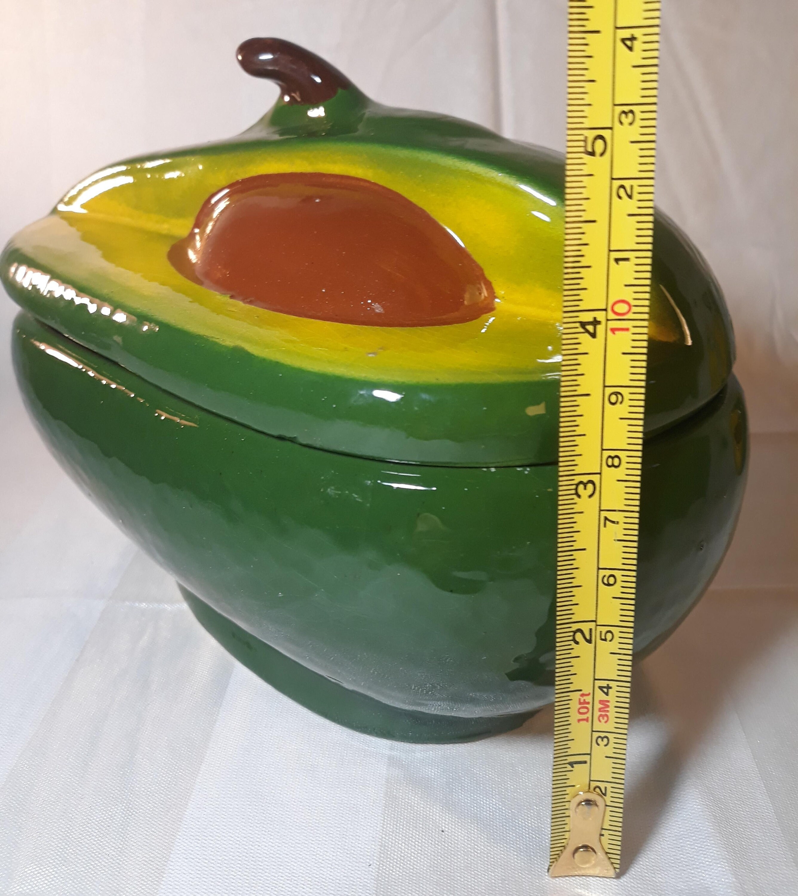 80's Vintage Ceramic Avocado Shaped Guacamole Serving Dish Etsy