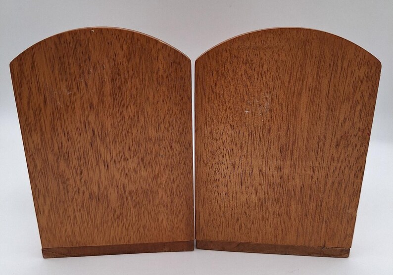 Vintage Brass Figural Quail Birds Partridge Wooden Wood Bookends, Set