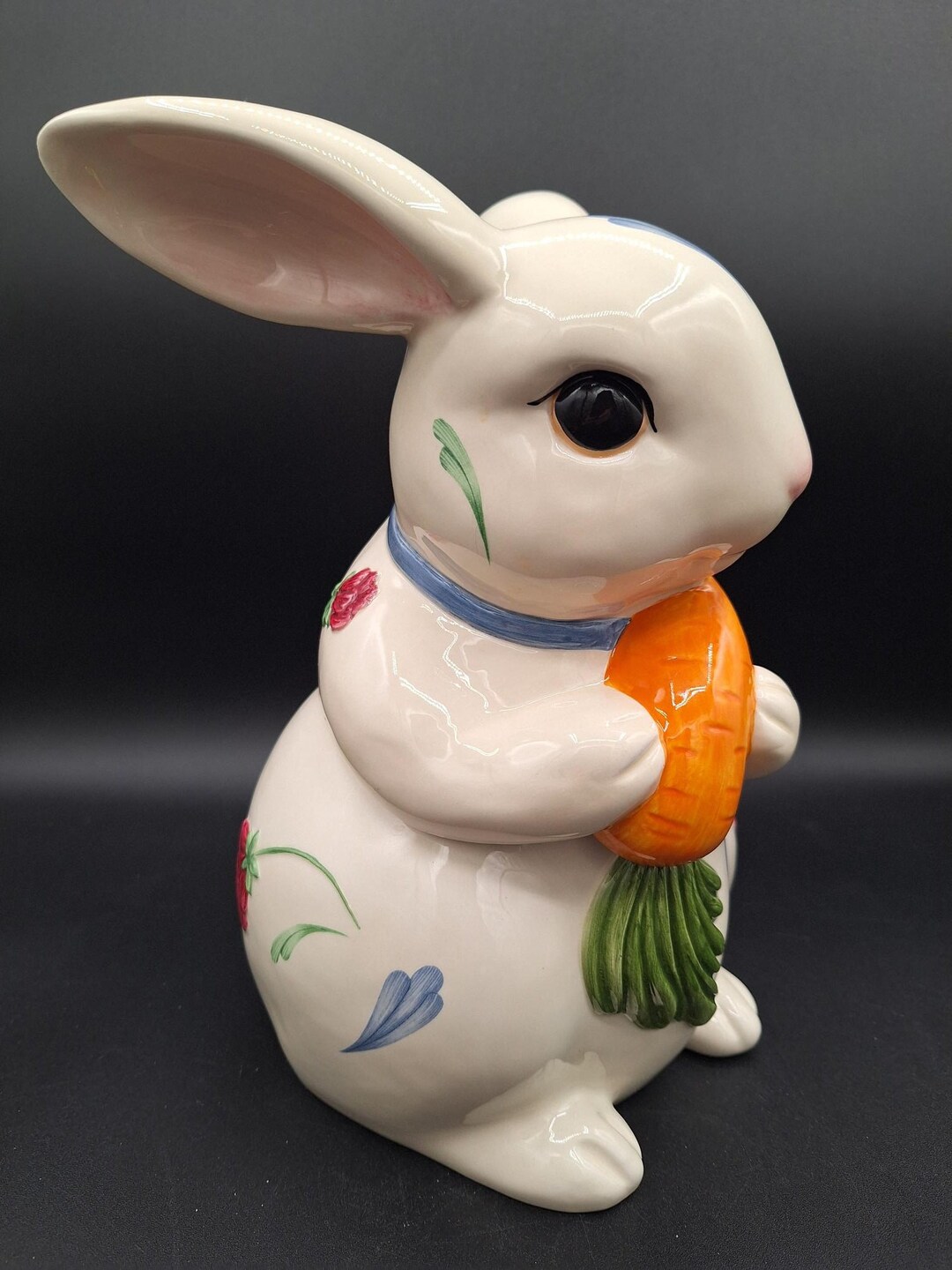 Vintage Poppies on Blue by Lenox Bunny Rabbit With Carrot Cookie or ...