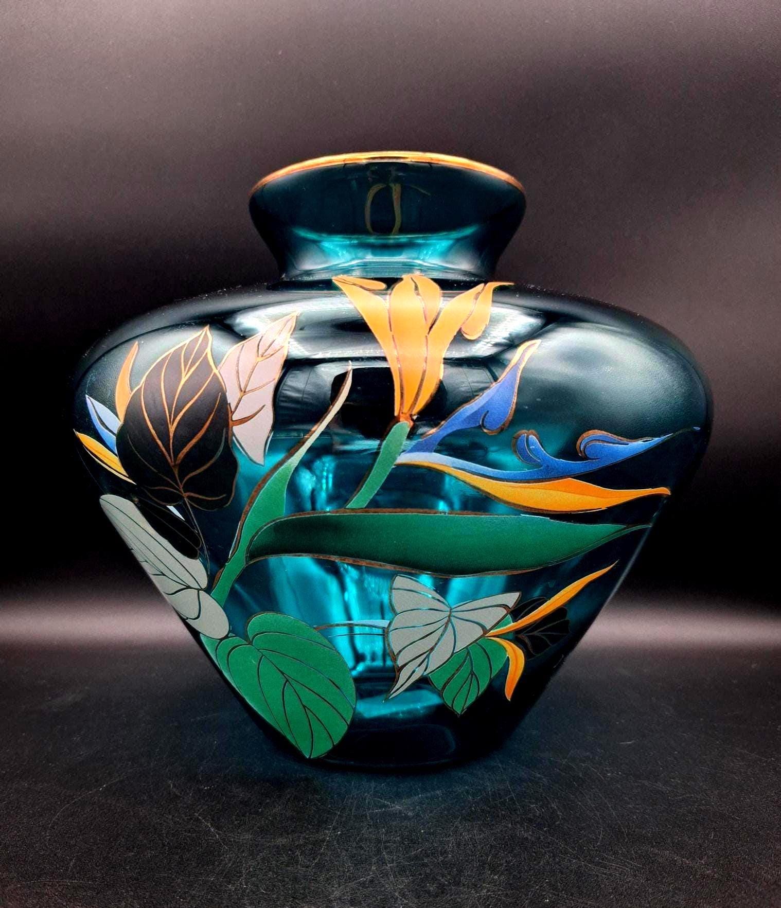 パリ鳥オブジェ　台座付アンティークビンテージ bird of paradise Vintage Bird Paradise Glass - Etsy