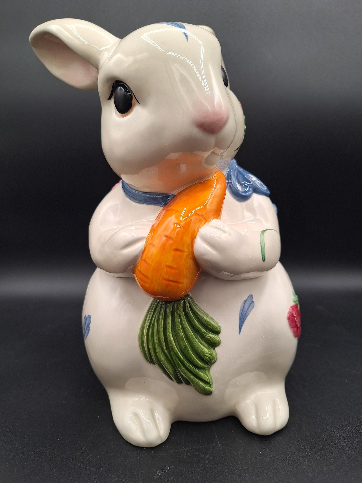 Vintage Poppies on Blue by Lenox Bunny Rabbit With Carrot Cookie or ...