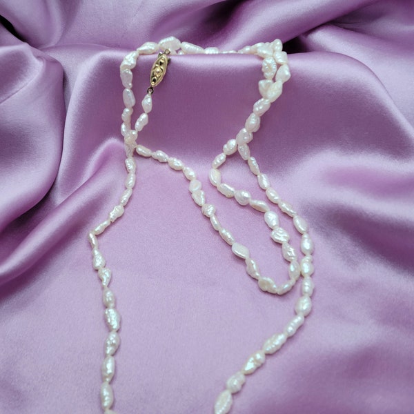 Rice Pearl Necklace - Etsy