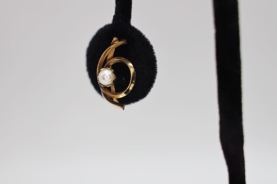 Vintage 12K Faux Pearl Earrings 1/20 Gold Filled … - image 3