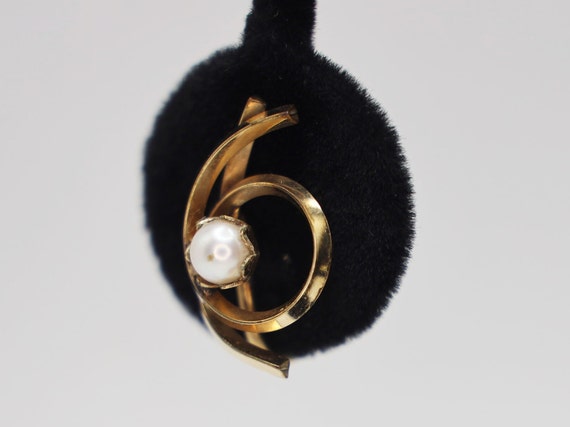Vintage 12K Faux Pearl Earrings 1/20 Gold Filled … - image 1