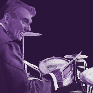 Gene Krupa Poster, Wall Art Printable, Digital Download, Man Cave Gift, Musician Art