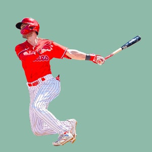 Trea Turner First Hit Poster, Wall Art Printable, Digital Download, Man Cave Gift, Sports Art