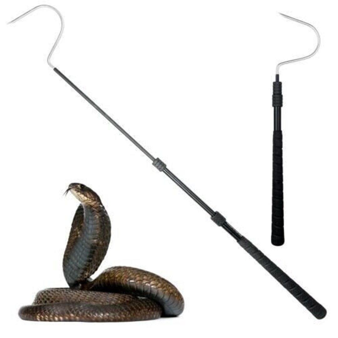2Pcs Extensible Stainless Steel Snake Hook Retractable Reptile