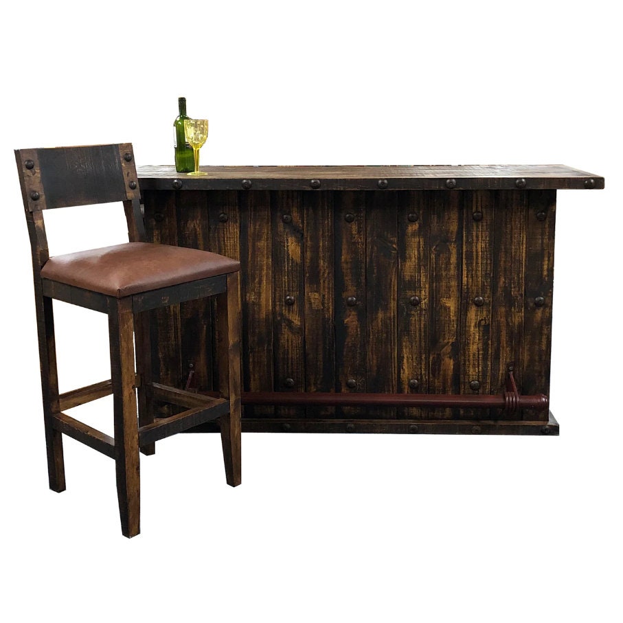 Pine Wood Home Bar Pallet Bars Rustic Counter Bar With Wine Etsy Canada