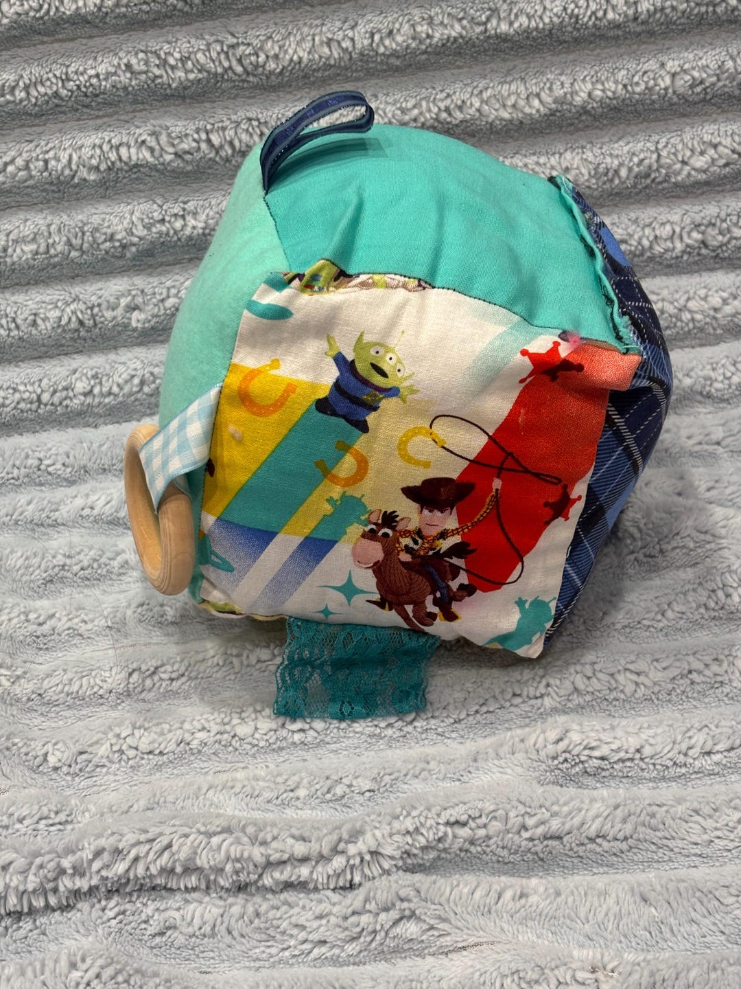 Baby Sensory Block – Flannel, Ribbons & Teething Ring - Etsy
