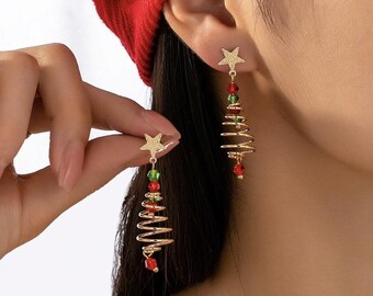 Pendientes Navideños Para Mujer - Diseños Divertidos Con Bastón De Caramelo Y Toques Festivos