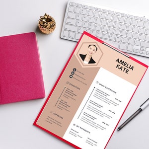Digital Resume Template, CV Template, Editable Resume Template, Printable CV Template