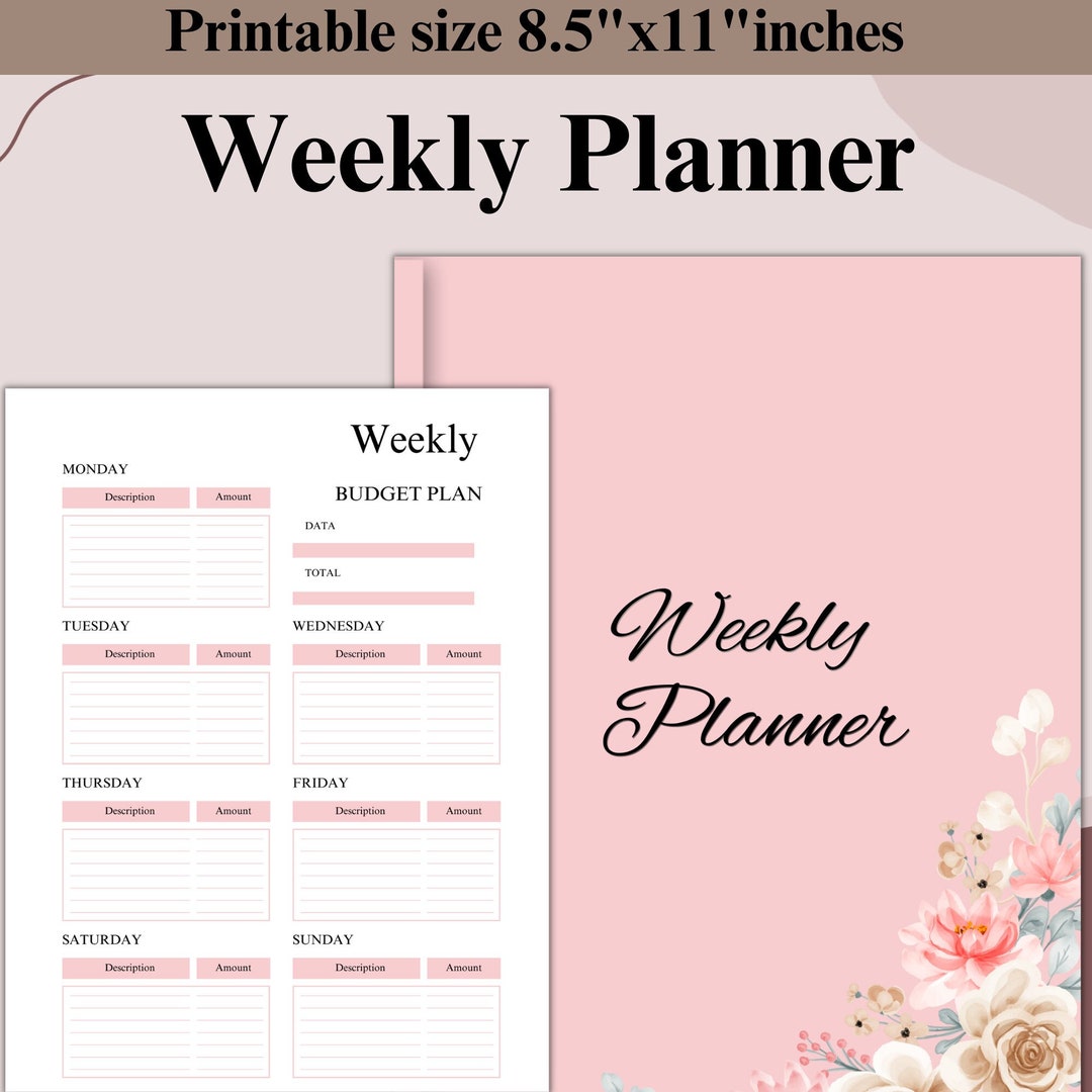 Printable Weekly Planner Printable Planner Weekly Goal - Etsy Canada