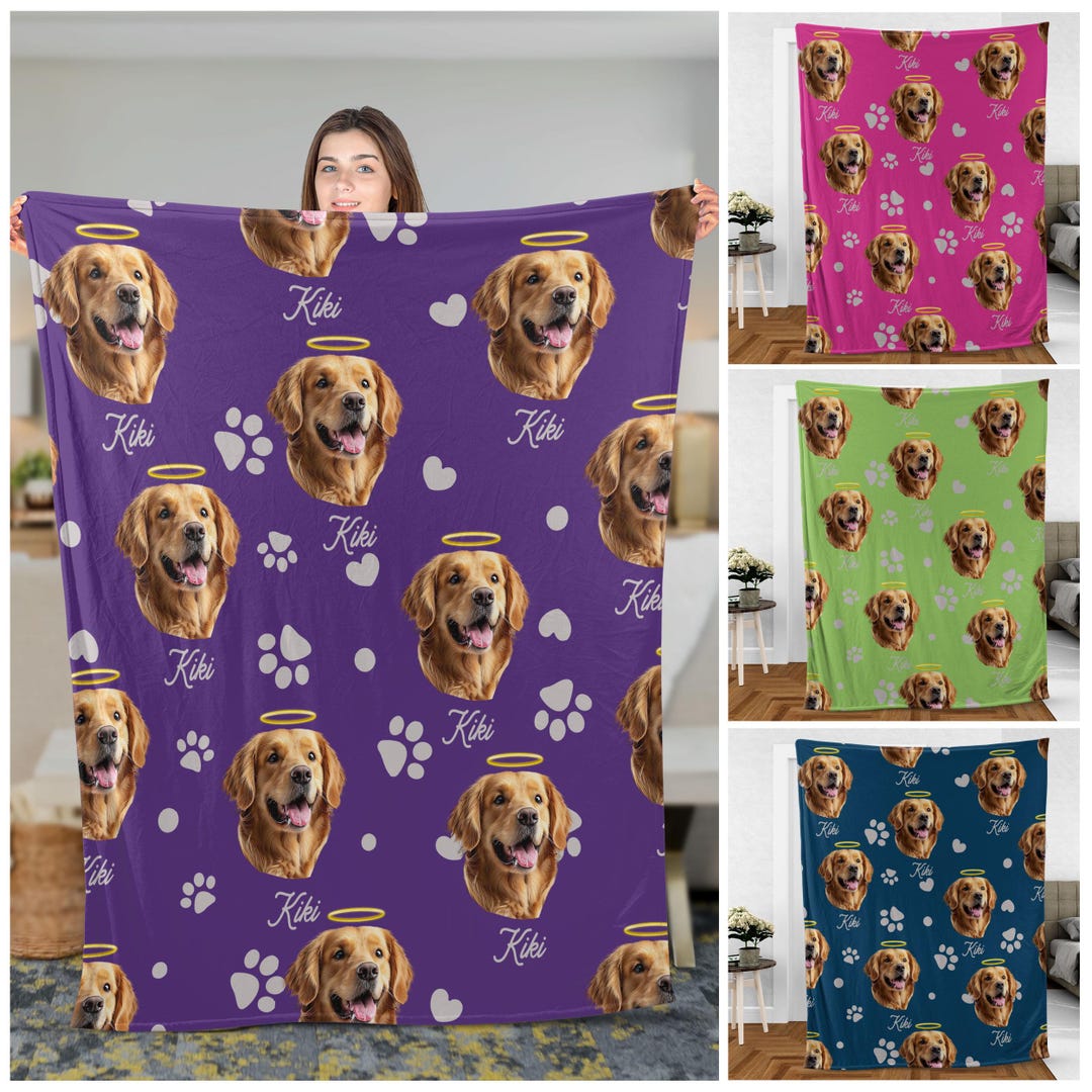 Personalized Memorial Pet Blanket With Name, Custom Photo Blanket for ...