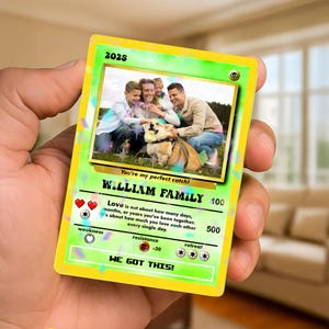 Carte de famille personnalisée, cadeau fête des pères personnalisé par des enfants, cadeau gamer pour papa, carte d'anime photo personnalisée à échanger, cadeau mari gamer