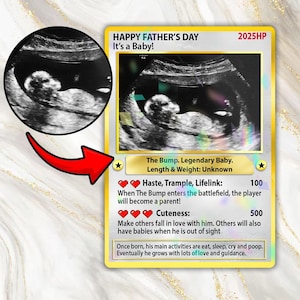 Carte personnalisée papa fête des pères, carte personnalisée papa photo échographie anime, nouveau cadeau sonogramme bébé, cadeau gamer papa, nouveau cadeau papa, from the bump