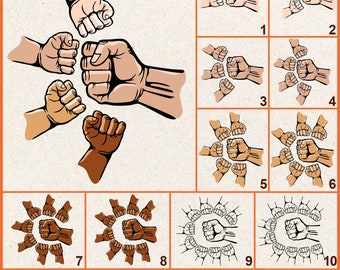 40 Father&#39;s Fist Bump Set SVG, Baby Toddler Kid Dad Fist Bump Svg, Dad Fist Bump Svg, Father&#39;s love Svg, Dad Gift Kids, Father&#39;s day Svg