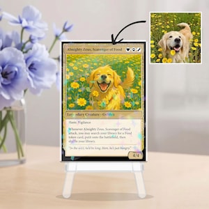 Acrylkaart aangepaste foto hond, MTG-kaart, aangepaste TCG-kaart, MTG-huisdierkaarten, MTG-jubileumkaart, magische aangepaste kaarten, cadeau voor hondenliefhebber