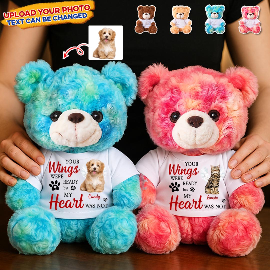 Custom Memorial Cat Teddy Bear – “your Wings Were Ready