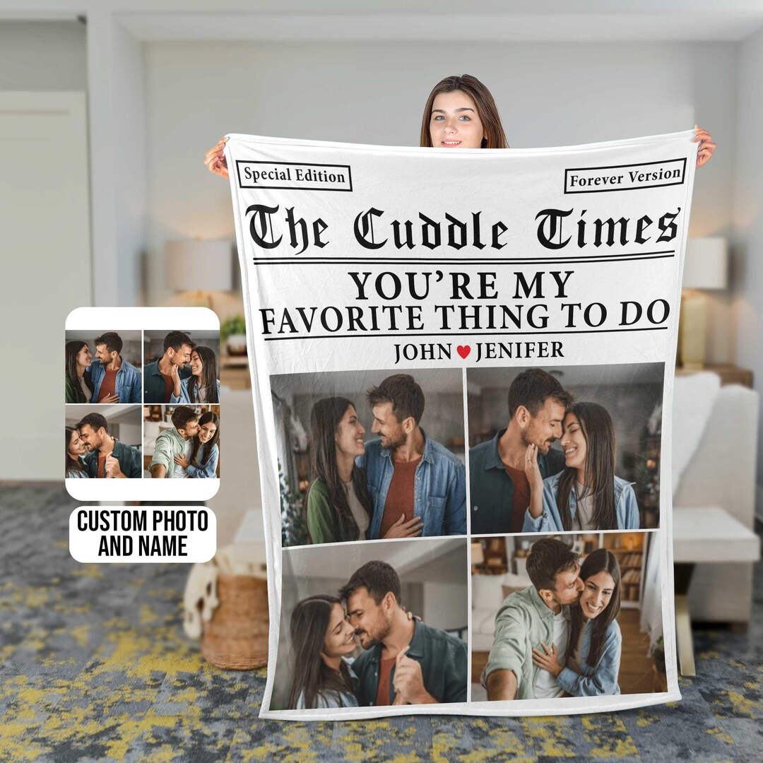 Personalized Photo the Cuddle Time Blanket for Couple Blanket, Custom ...