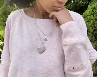 Rose Quartz Pendant Necklace – Hypoallergenic Stainless Steel.