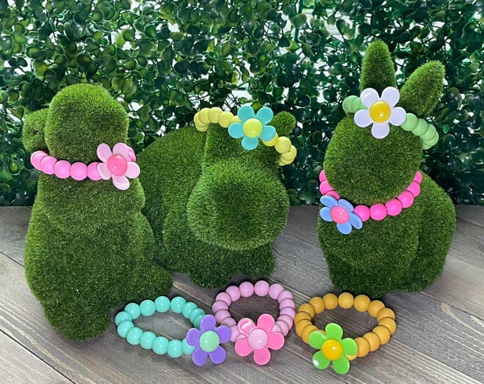 Featured listing image: Spring Flower Charm Bracelet for Girls – Birthday Gift, Pastel Beads & Flower Charms.
