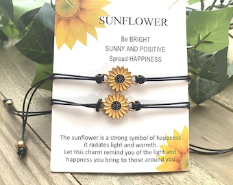 Sunflower Friendship Bracelets – Adjustable Matching Set for Girls