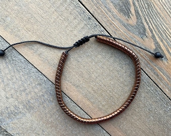 Handmade Hematite Bracelet for Men – Copper-Tone Beads – Father’s Day Gift Idea.