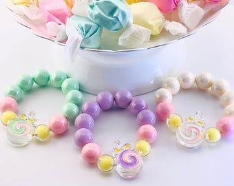 Handmade. Child's Sweet Lollipop Charm Bracelets.