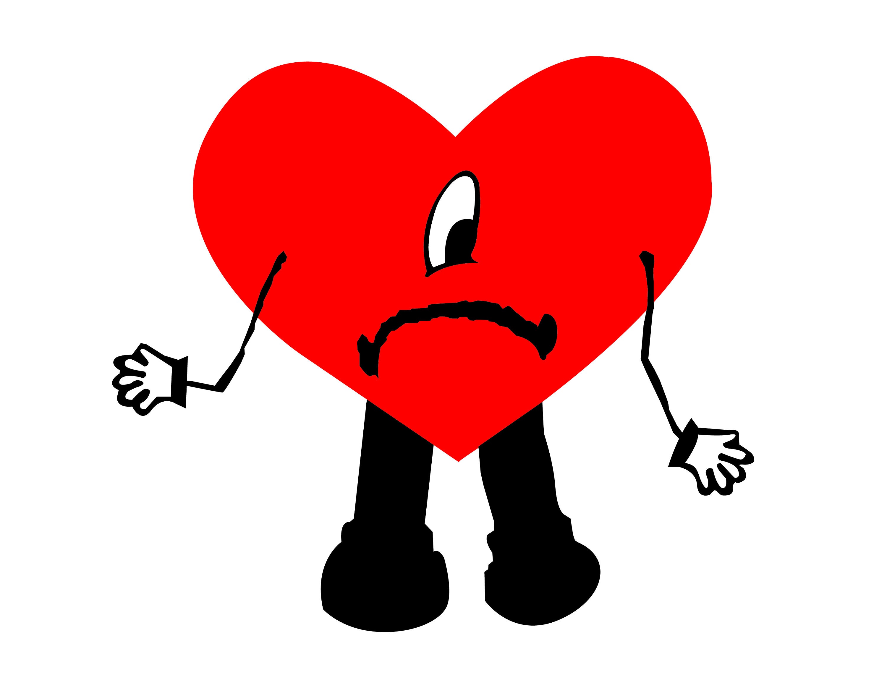 Bad Bunny Sad Heart Digital File PNG AI SVG - Etsy