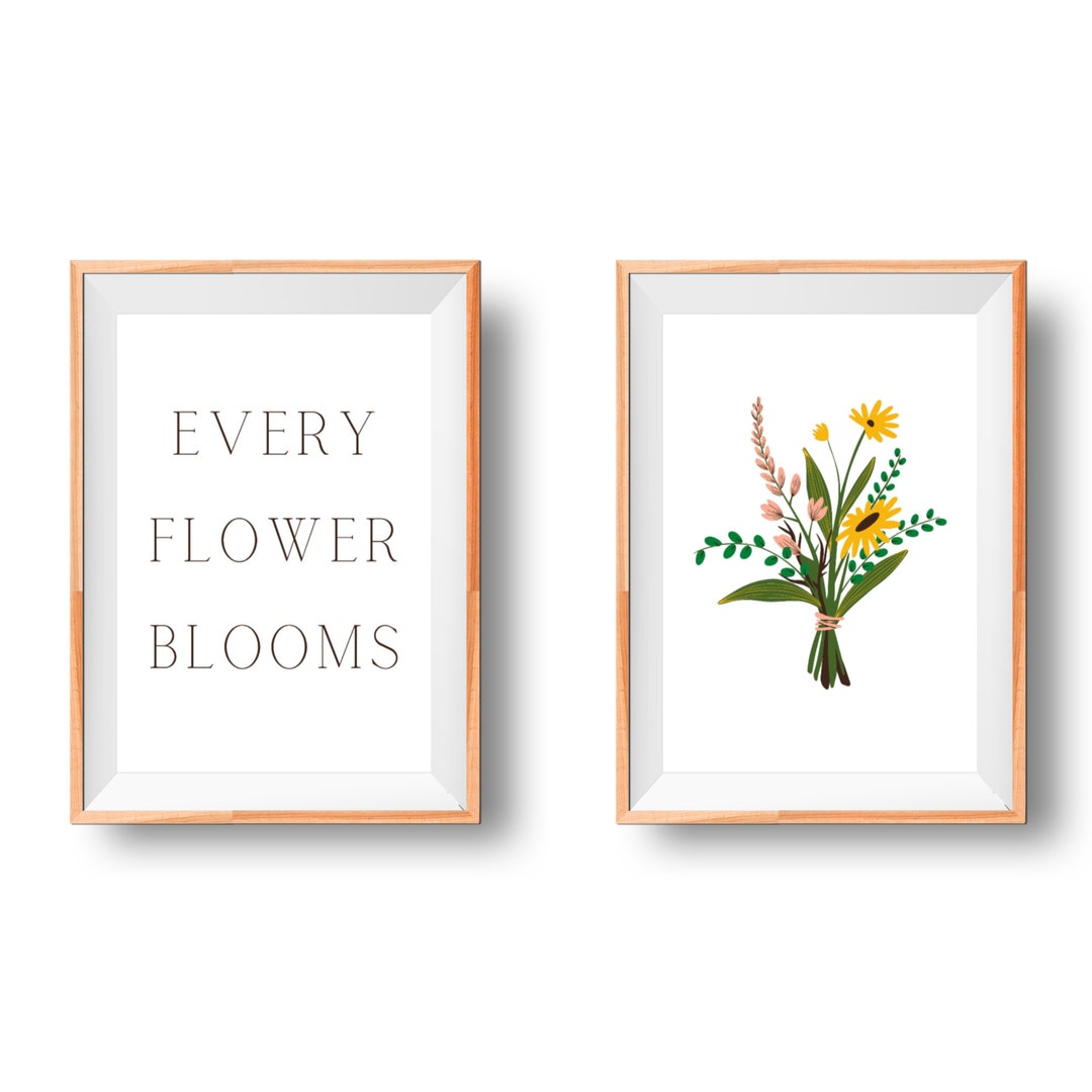 Flower Bouquet Quote Instant Download PDF Picture Prints Etsy