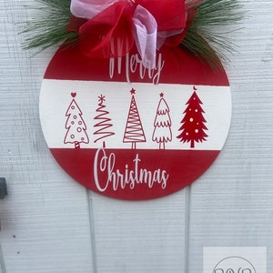 Christmas | Door Hanger| Welcome Sign| 14” Round Sign