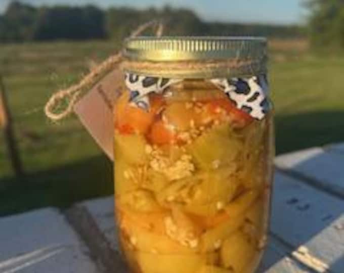 Homemade Pickled Banana Peppers (1 Quart)