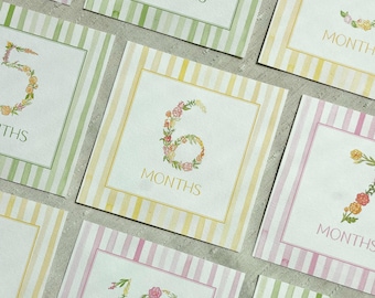 Baby Girl Floral Milestone Cards