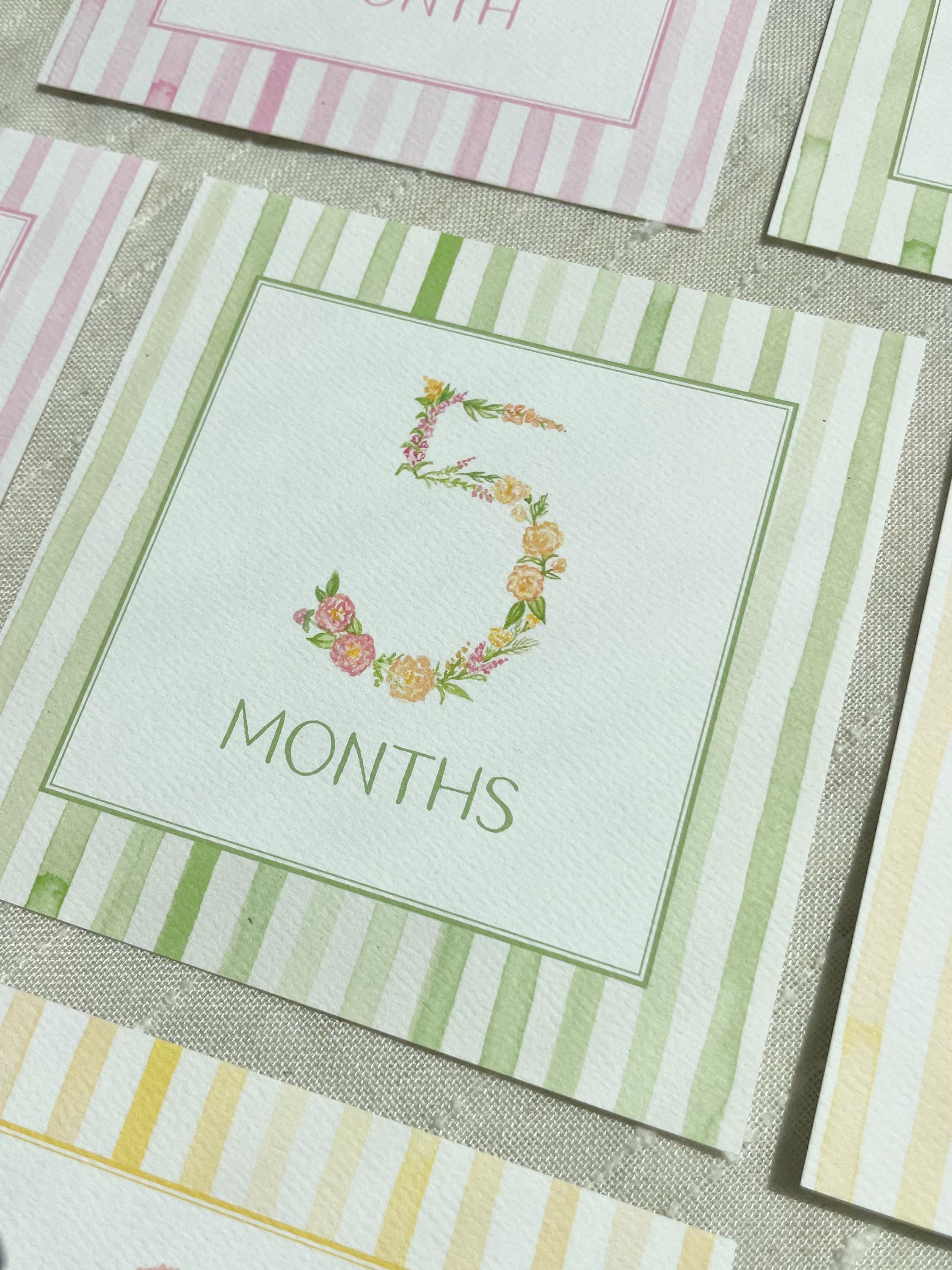 Baby Girl Floral Milestone Cards - Etsy
