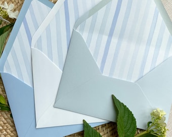 A7 Envelope Liner | Blue Striped Liner | For wedding Stationery and party invitations