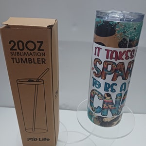 Sublimated 20 oz tumbler skinny straight