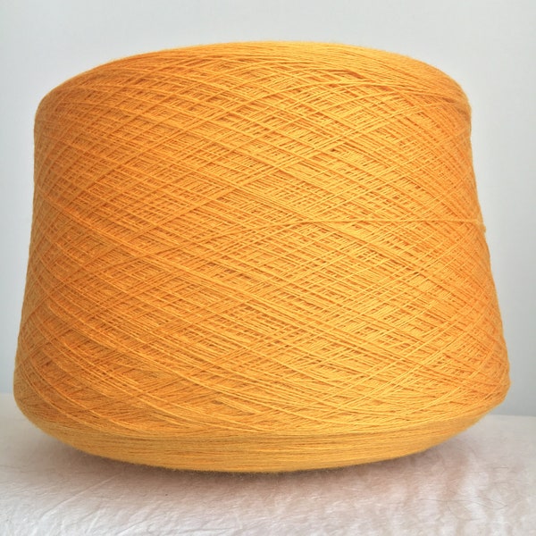 100% Extra-fine Merino wool luxury Italian Zelma Baruffa yarn on come, ultra soft and light, machine / hand knit, weaving, golden yellow