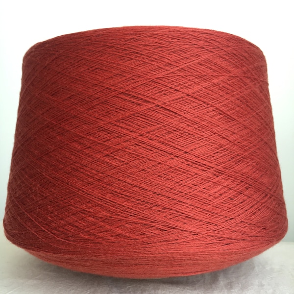 100% Extra-fine Merino wool luxury Italian Zelma Baruffa yarn on come, ultra soft and light, machine / hand knit, weaving, brick red