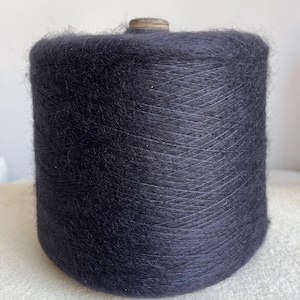Super soft Silk Mohair 40/60 luxury Japanese yarn on cone, machine / hand knitting, weaving, lace weight designer yarn, navy blue