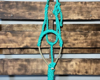 Black With Turquoise Lariat Rope Nose Muletape Halter With Matching 8 ...
