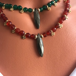 Gemstone necklace, handmade jewelry, unique gifts, gemstone jewelry