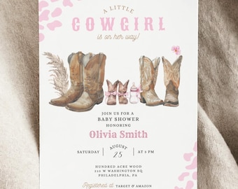 Cowgirl baby shower invitation Western Baby shower invite Printable Rodeo Baby shower Ranch baby shower invitation Cowgirl invitation BBS43