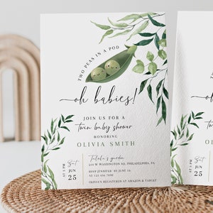 Etsy twin hotsell baby shower invitations