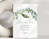 Mimosa bar sign, Twin baby shower decor, Mom-osa sign, Two peas in a pod, Gender neutral twin design Greenery, Mom-osa bar poster, BBS21