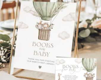 Safari Baby Shower Books for baby, Wild one Baby Shower Sign, Jungle baby shower, Boho Safari Baby Shower First library, It's a boy BBS68