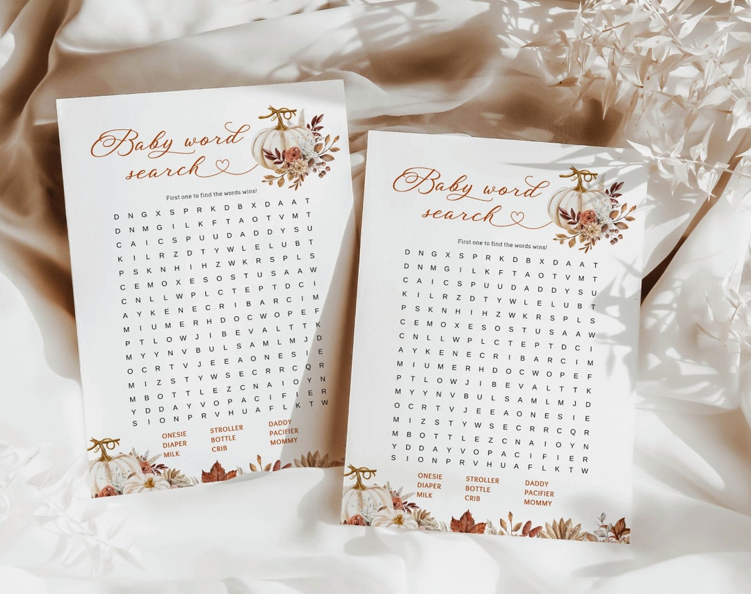 Baby Word Search Shower Game Ready to Print Baby Shower Word Search