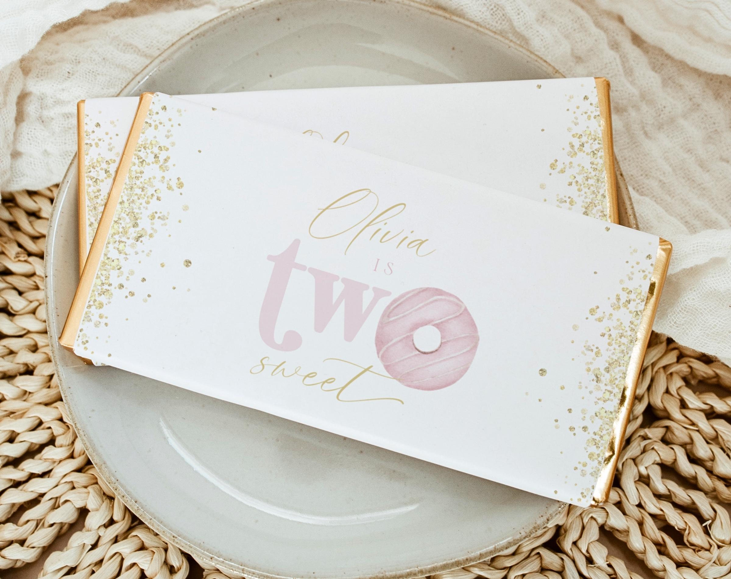 Two Sweet Birthday Chocolate Wrapper Sweet One Favor Candy Bar Wrappers ...
