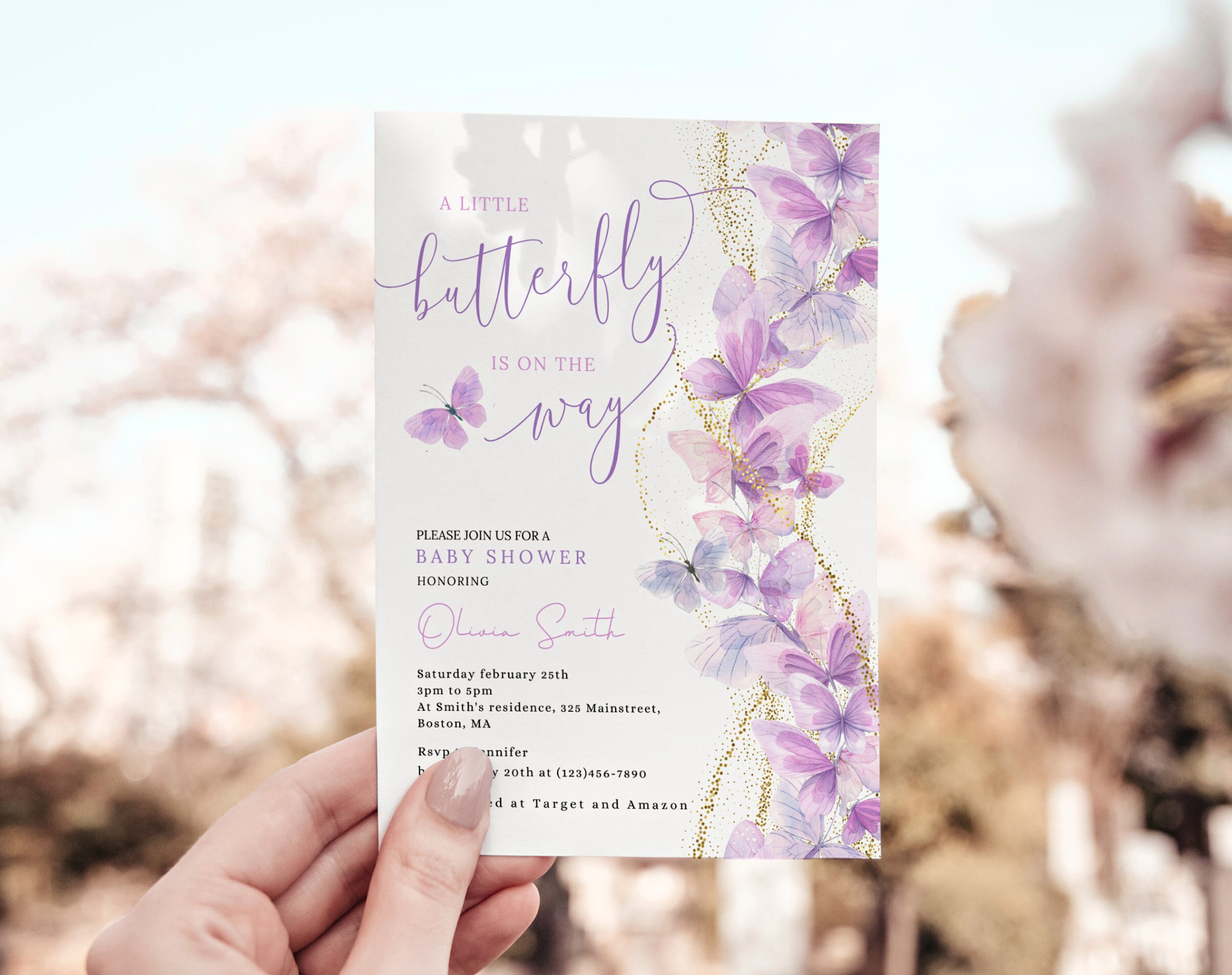 Butterfly Baby Shower Invitation, Printable, Baby Shower Butterfly ...