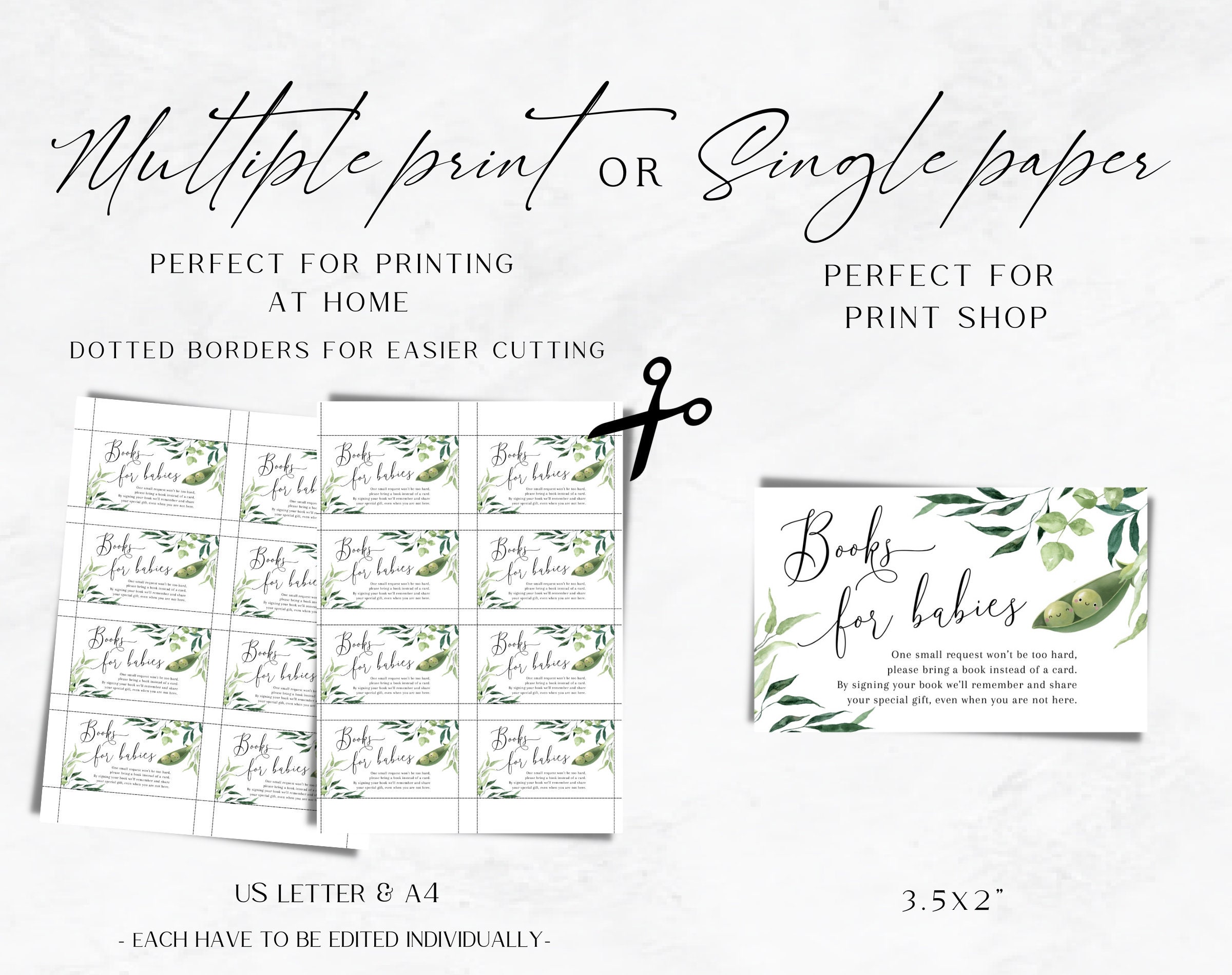 Books for Babies Sign, Books for Babies Card, Twin Baby Shower Decor